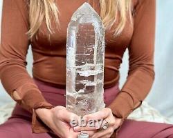 Large Himalayan Quartz Crystal Point, Natural Samadhi Quartz Statement Piece