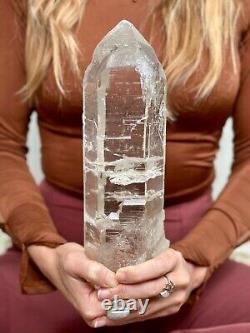 Large Himalayan Quartz Crystal Point, Natural Samadhi Quartz Statement Piece