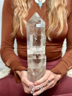 Large Himalayan Quartz Crystal Point, Natural Samadhi Quartz Statement Piece