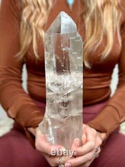 Large Himalayan Quartz Crystal Point, Natural Samadhi Quartz Statement Piece