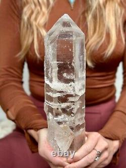 Large Himalayan Quartz Crystal Point, Natural Samadhi Quartz Statement Piece