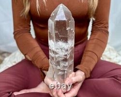 Large Himalayan Quartz Crystal Point, Natural Samadhi Quartz Statement Piece