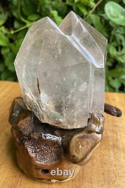 Large Piece Of Lodalite Garden Scenic Quartz Crystal Gemstone Freeform With Base