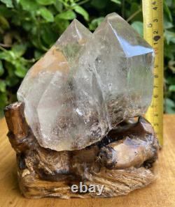 Large Piece Of Lodalite Garden Scenic Quartz Crystal Gemstone Freeform With Base