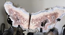 Large Pink Amethyst Wings On Stand Starement Piece Collectors Piece