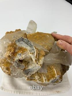 Large Rock Crystal Piece 34 lb 14 x 13 x 9 Garden Tank Healing Cluster 1063