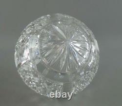 Large Vintage Art Deco 2 Piece Cut Crystal Glass Globe Mushroom Table Lamp