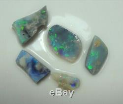 Lightning Ridge Opal Rub Parcel 5 X pieces 20.85 ct total Needs Cutting Lapidary