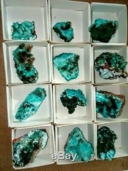 Lot 12-pieces of chrysocolla malachite with Druze quartz mixture
