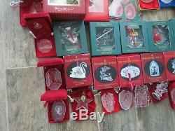 Lot Collection Set Of 54 Pieces Ornament Ball Bell Christmas Waterford Crystal