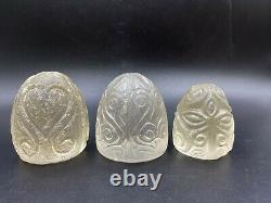 Lot Of 3 Old Ancient Antique Chess Shatranj Crystals Pieces Sasanian Dynasty