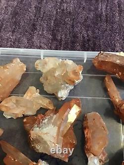 Lot Of Natural Red Quartz Crystal Clusters Morocco 24 Pieces