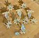 Lot Of 10 Antique Crystal Prisms 2pc Withstar Tops