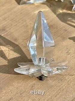 Lot of 10 Antique Crystal Prisms 2pc withStar Tops