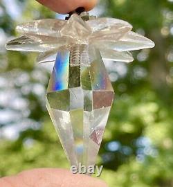 Lot of 10 Antique Crystal Prisms 2pc withStar Tops