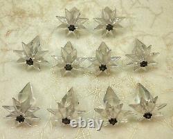 Lot of 10 Antique Crystal Prisms 2pc withStar Tops