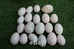 Lot of 20 pieces! Mangano calcite eggs -crystal polished peru