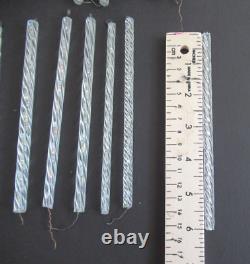 Lot of 53 pcs. Vintage Crystal Glass Swirl Bars For Chandelier Lamp Parts 6 in