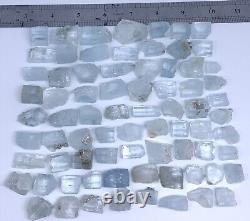 Lustrous Aquamarine Crystals Lot of 74 Pieces