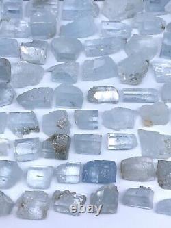 Lustrous Aquamarine Crystals Lot of 74 Pieces