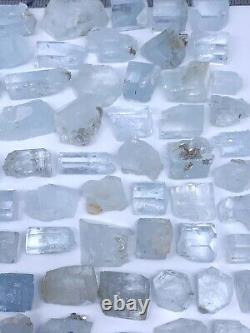 Lustrous Aquamarine Crystals Lot of 74 Pieces