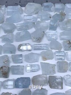 Lustrous Aquamarine Crystals Lot of 74 Pieces