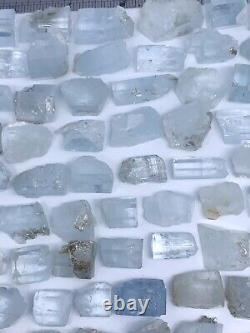 Lustrous Aquamarine Crystals Lot of 74 Pieces