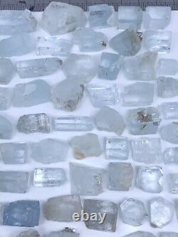Lustrous Aquamarine Crystals Lot of 74 Pieces
