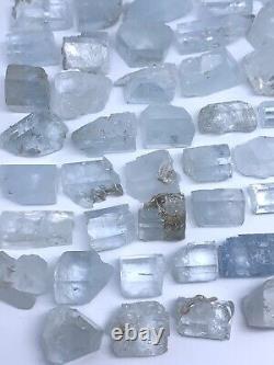 Lustrous Aquamarine Crystals Lot of 74 Pieces