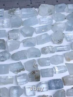 Lustrous Aquamarine Crystals Lot of 74 Pieces