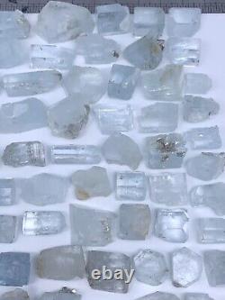 Lustrous Aquamarine Crystals Lot of 74 Pieces