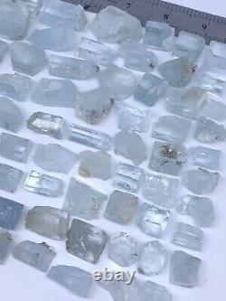 Lustrous Aquamarine Crystals Lot of 74 Pieces