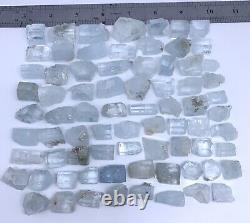 Lustrous Aquamarine Crystals Lot of 74 Pieces
