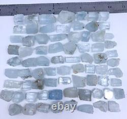 Lustrous Aquamarine Crystals Lot of 74 Pieces