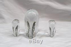 Magnificent Three Piece Collection Of Baccarat Crystal Elephants