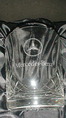 Mercedes Benz vint. 6 piece etched cut crystal decanter set Mid Cent. NIB