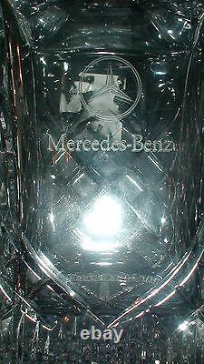 Mercedes Benz vint. 6 piece etched cut crystal decanter set Mid Cent. NIB