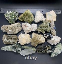 Mix Gemstones Specimens Lot Of 16 Pieces