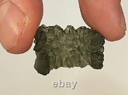 Moldavite 16.8 ct Grade A Unique Curved Piece Well Textured COA Included