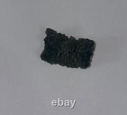 Moldavite 16.8 ct Grade A Unique Curved Piece Well Textured COA Included