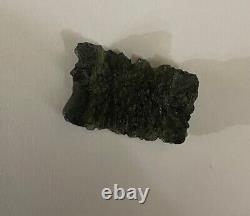 Moldavite 16.8 ct Grade A Unique Curved Piece Well Textured COA Included