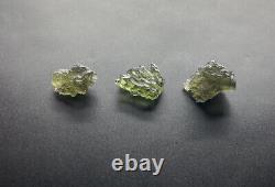 Moldavite 3 Piece Lot 4.06 grams Total Weight 20.3 ct Besednice Regular Grade
