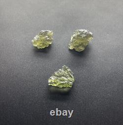 Moldavite 3 Piece Lot 4.06 grams Total Weight 20.3 ct Besednice Regular Grade