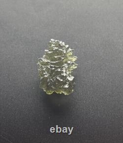 Moldavite Besednice Regular Grade 18.7ct Quarter Size Piece with COA