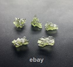 Moldavite Crystal 5-Piece Lot Besednice Regular Grade 5.89 grams 29.45 ct