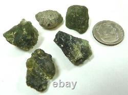 Moldavite Green Tektite Czech Republic 11.8 grams 5 piece rough lot