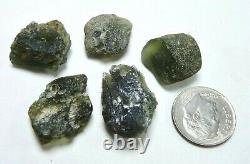 Moldavite Green Tektite Czech Republic 11.8 grams 5 piece rough lot