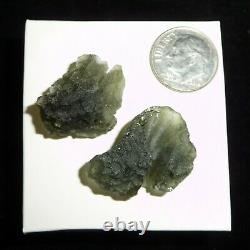 Moldavite Green Tektites Czech Republic 8.88 grams 2 piece lot