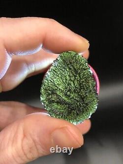 Moldavite Mined Crystal 12.94g Thick Unique Shape Piece Tektite Czech Real Raw