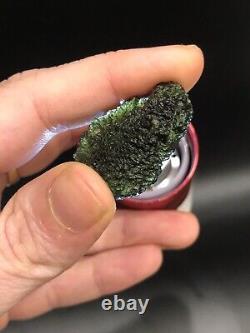 Moldavite Mined Crystal 12.94g Thick Unique Shape Piece Tektite Czech Real Raw